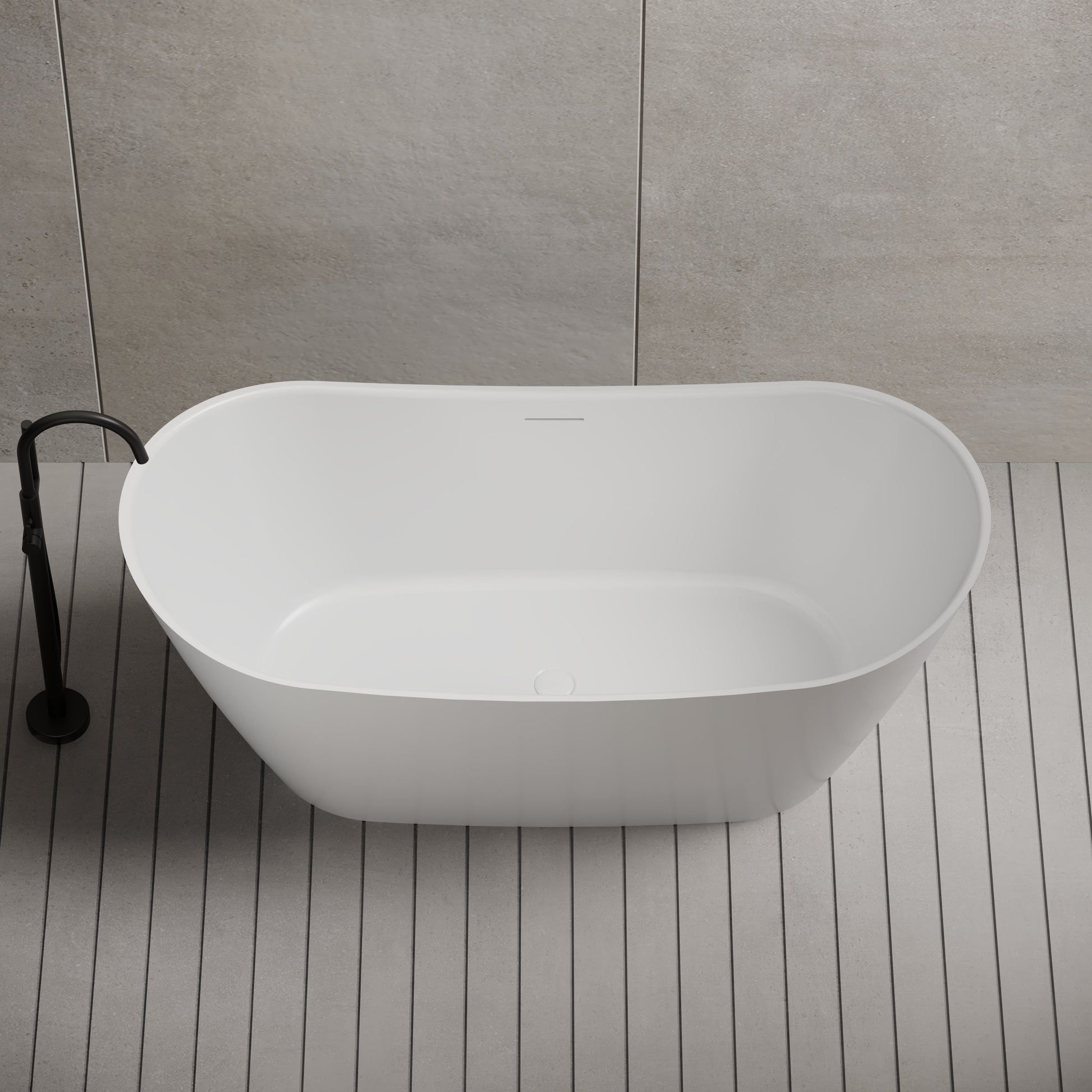 67 Inch MonBlari Acrylic Freestanding BathtubTW6612GW-FrontTopView