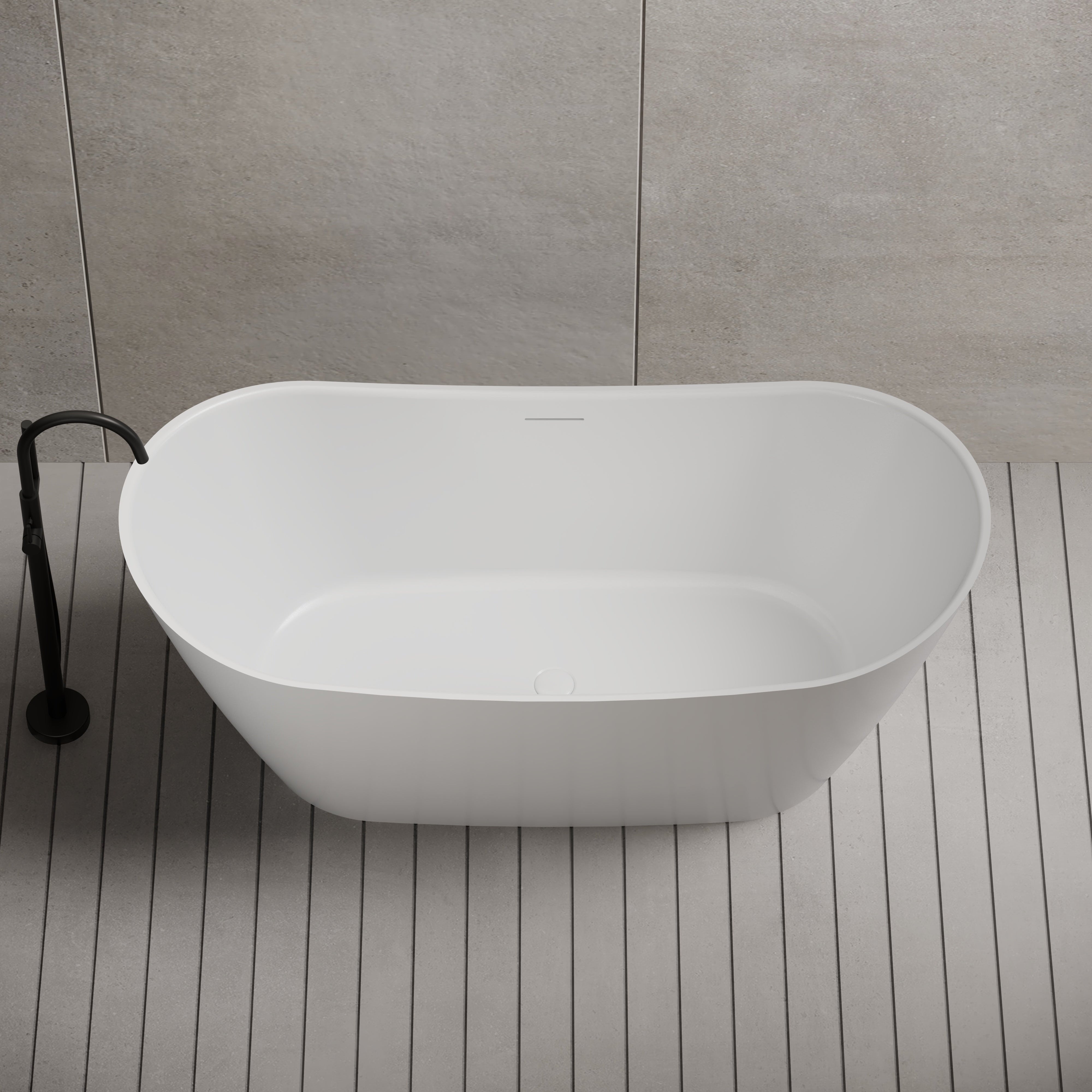 67 Inch MonBlari Acrylic Freestanding BathtubTW6612GW-FrontTopView