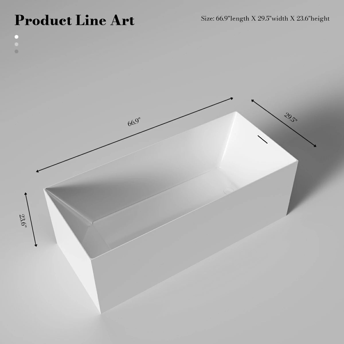 Monblari Acrylic Bathtub Freestanding Soaker Tub