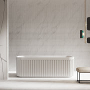 59-67 Inch MonBlari Solid Surface Freestanding Bathtub-FrontView