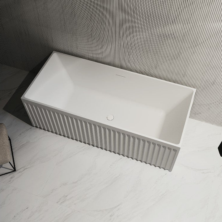 59-67 Inch MonBlari Solid Surface Freestanding Bathtub-TopView
