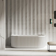 59-67 Inch MonBlari Acrylic Back to Wall Bathtub-FrontView