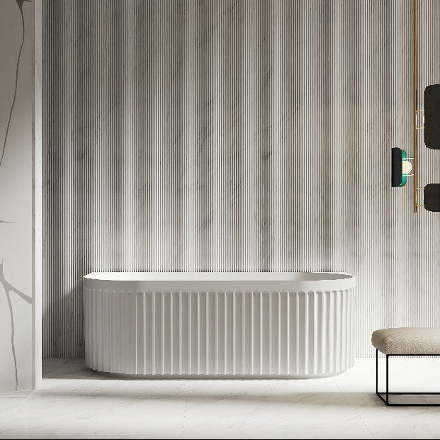 59-67 Inch MonBlari Acrylic Back to Wall Bathtub-FrontView