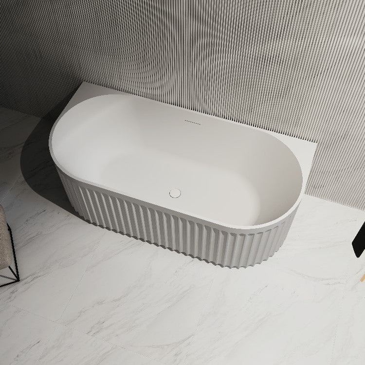 59-67 Inch MonBlari Acrylic Back to Wall Bathtub-TopView