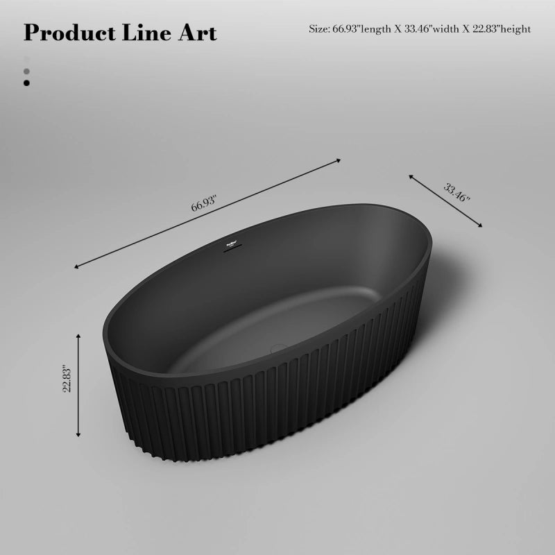 67 Inch MonBlari Acrylic Freestanding Bathtub