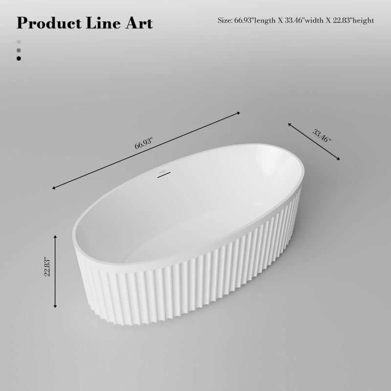 67 Inch MonBlari Acrylic Freestanding Bathtub