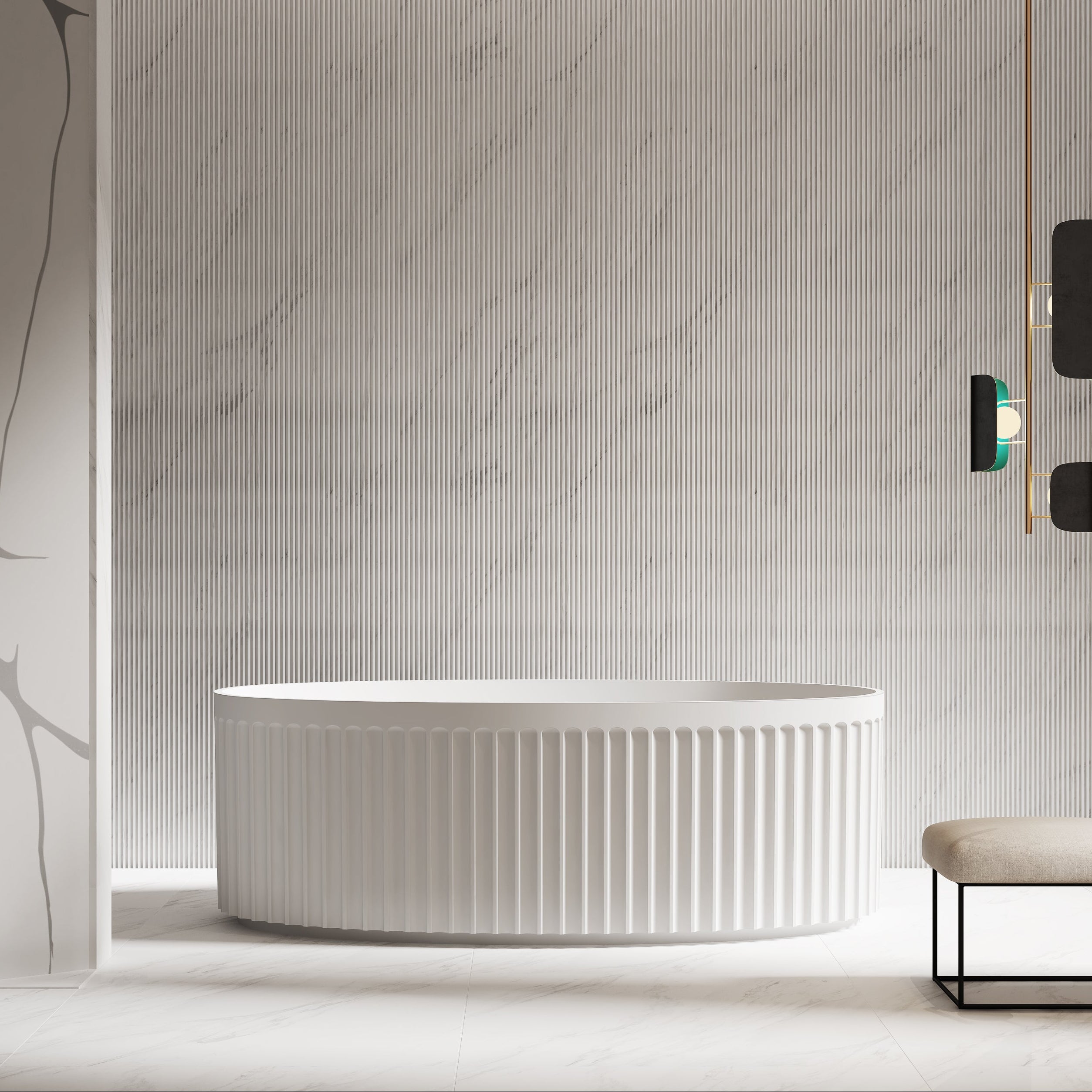 67 Inch MonBlari Acrylic Freestanding Bathtub-Frontview