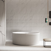 59 Inch MonBlari Acrylic Freestanding Round Bathtub-FrontView