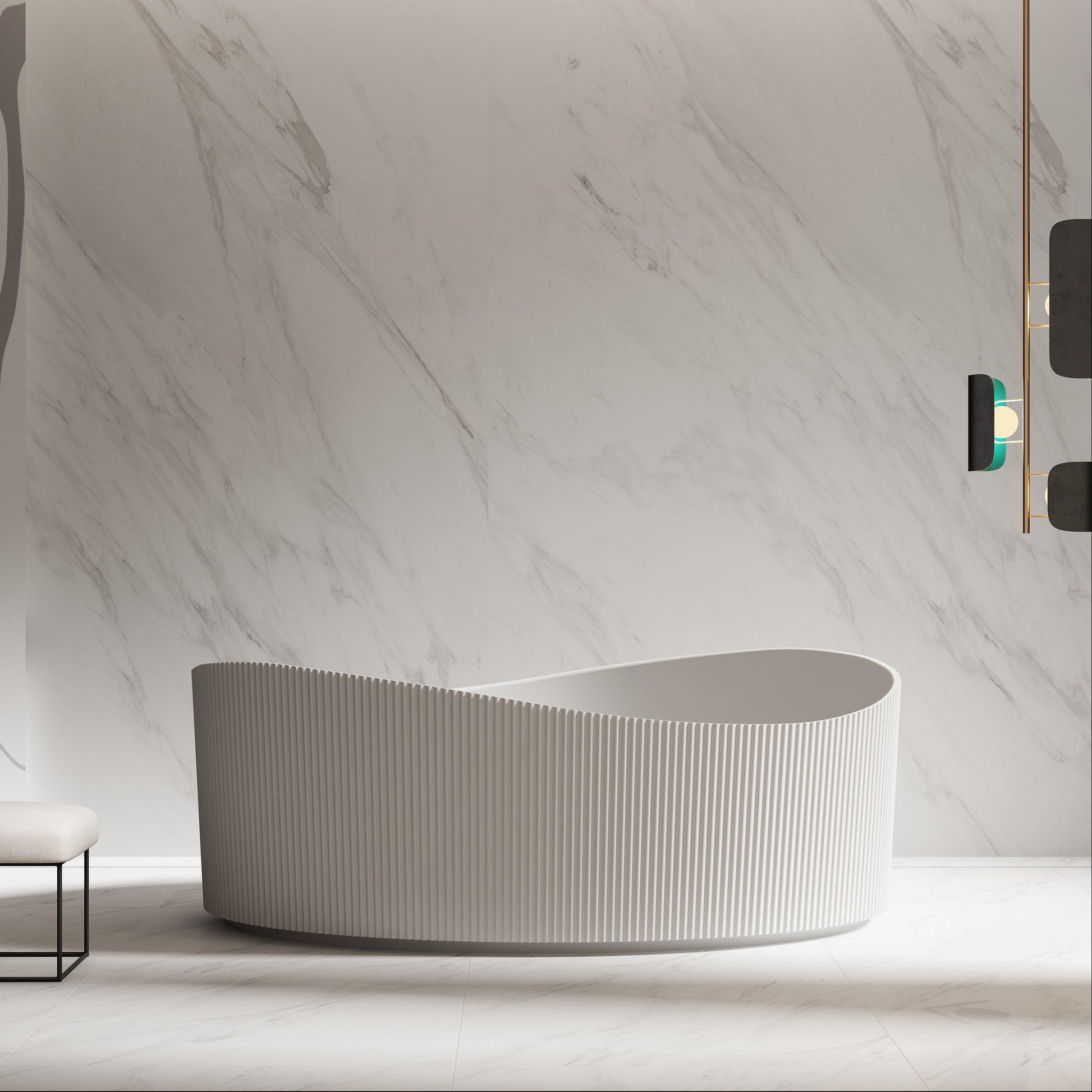 71 Inch MonBlari Acrylic Freestanding Bathtub-FrontView