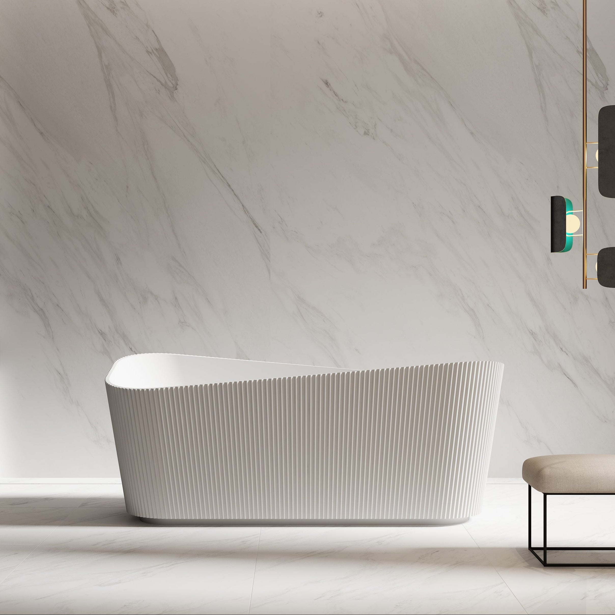 67 Inch MonBlari Acrylic Freestanding Bathtub-FrontView