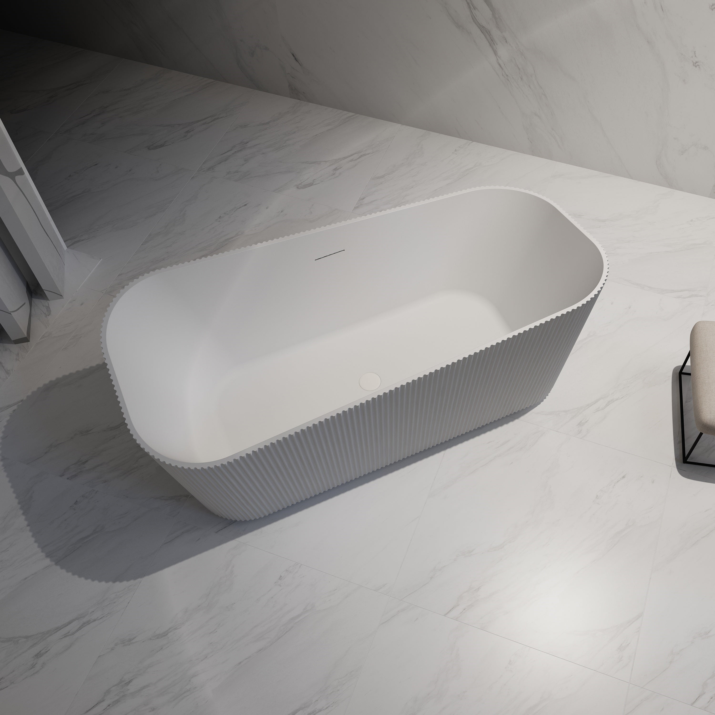 67 Inch MonBlari Acrylic Freestanding Bathtub-TopView