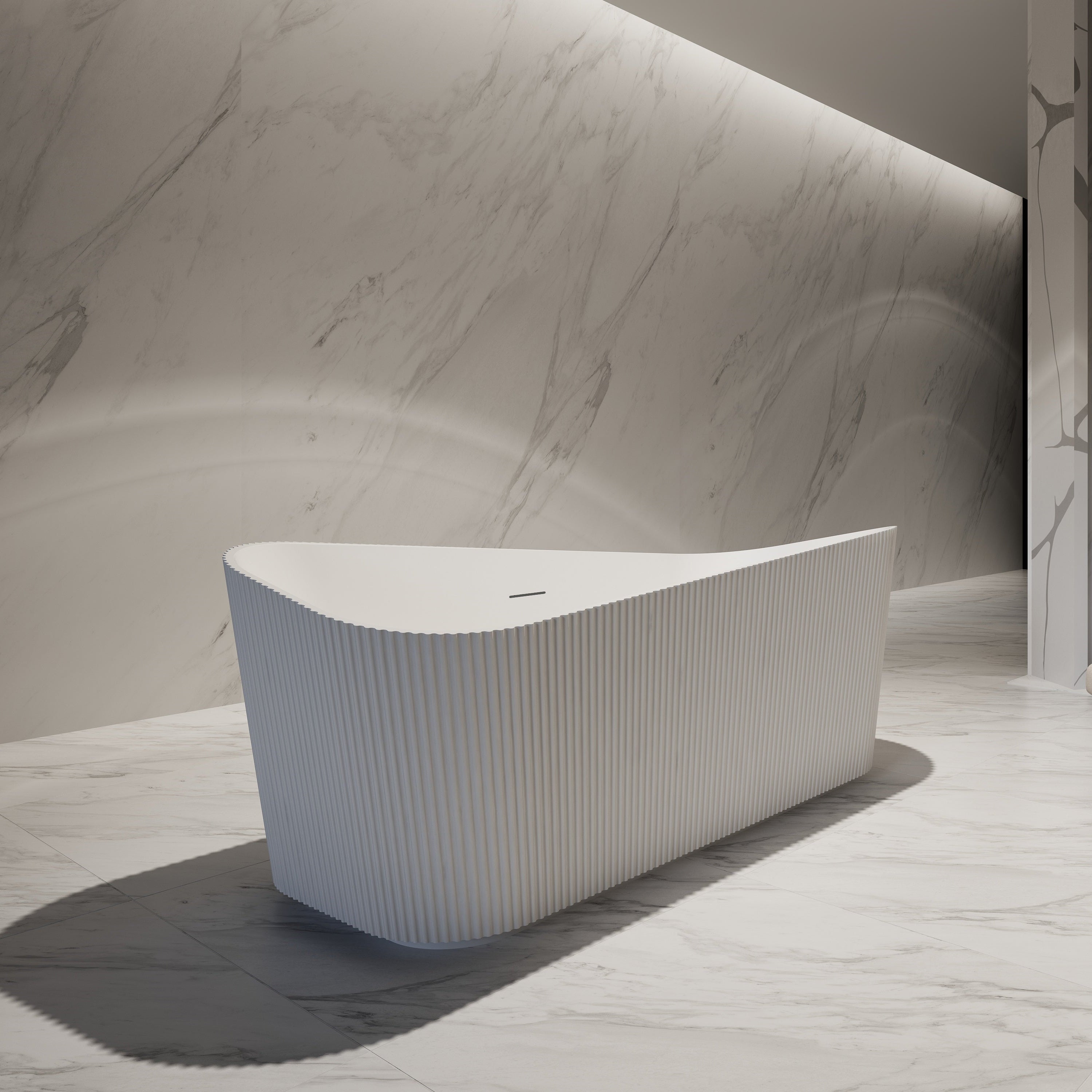 67 Inch MonBlari Acrylic Freestanding Bathtub-SideView