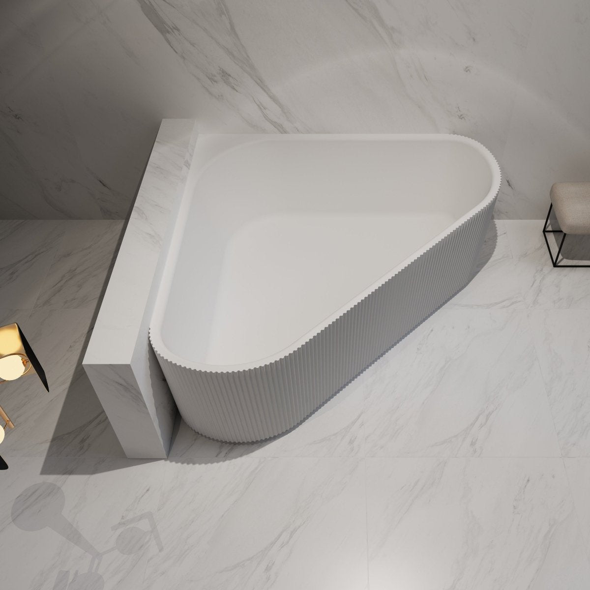 59 Inch MonBlari Acrylic Back to Wall Bathtub TW -7197-TopView