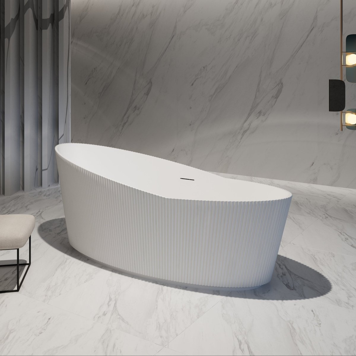 71 Inch MonBlari Acrylic Freestanding Bathtub TW-7198-GW-SideView