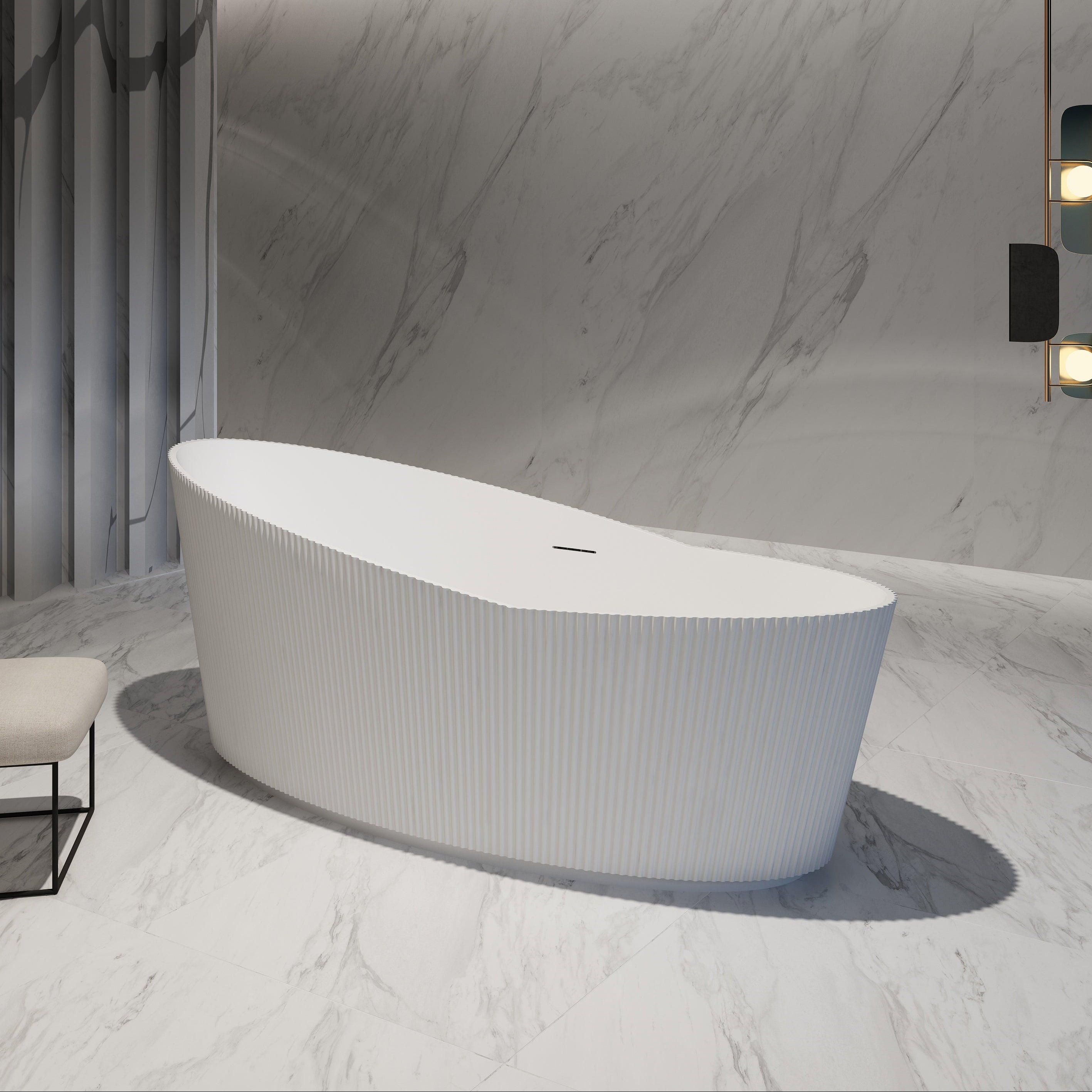 71 Inch MonBlari Acrylic Freestanding Bathtub TW-7198-GW-SideView