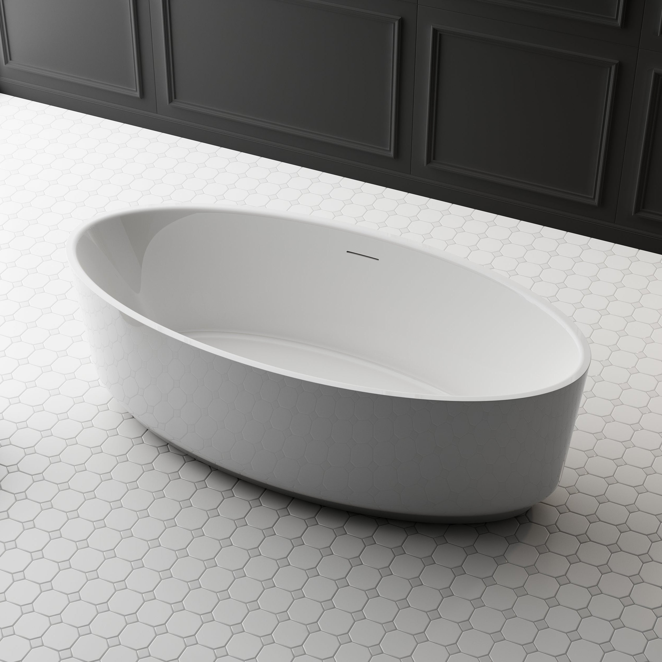 MonBlari Acrylic Freestanding Bathtub TW-7317-GW-SideTop