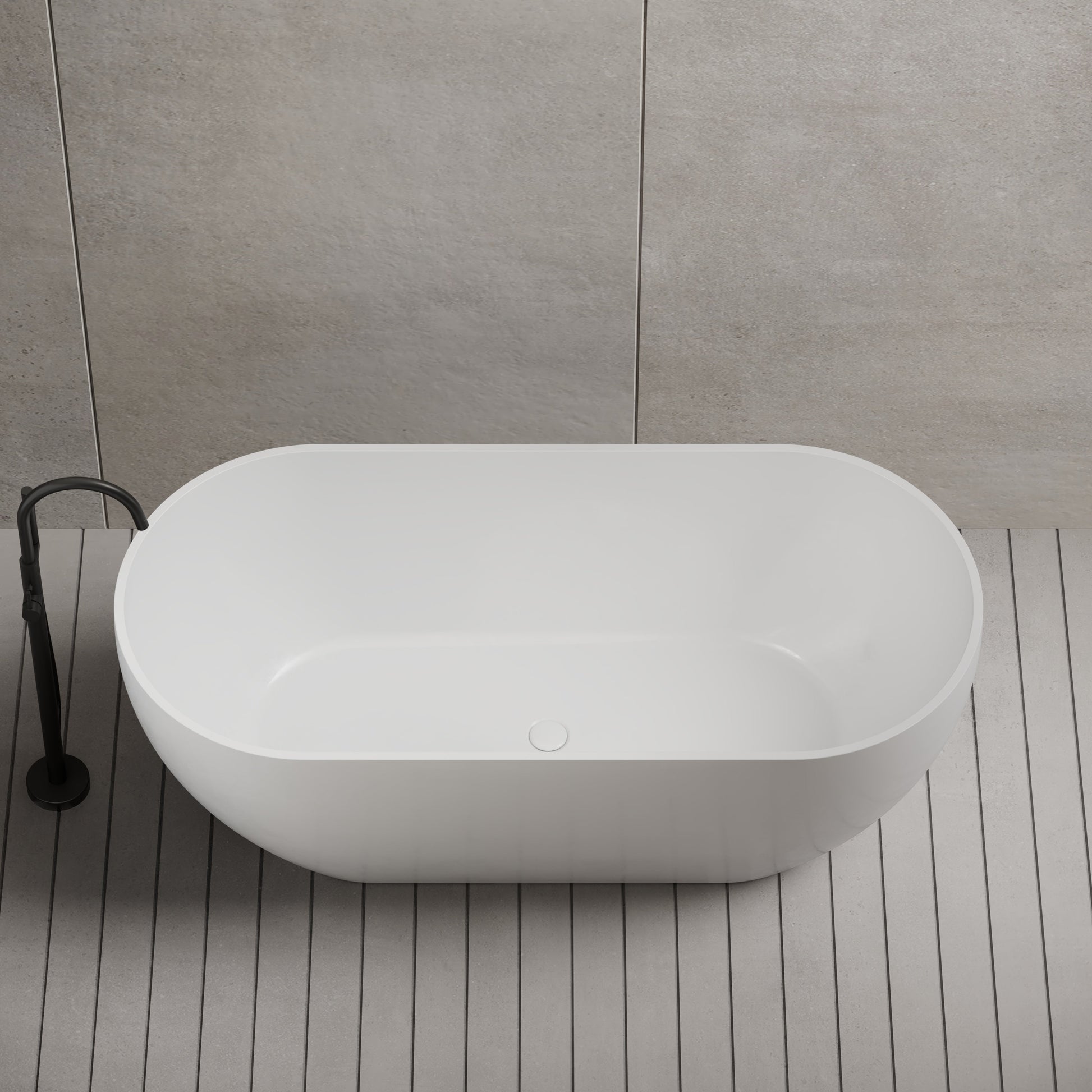 68 Inch MonBlari Acrylic Freestanding BathtubTW7506GW-Front Top View