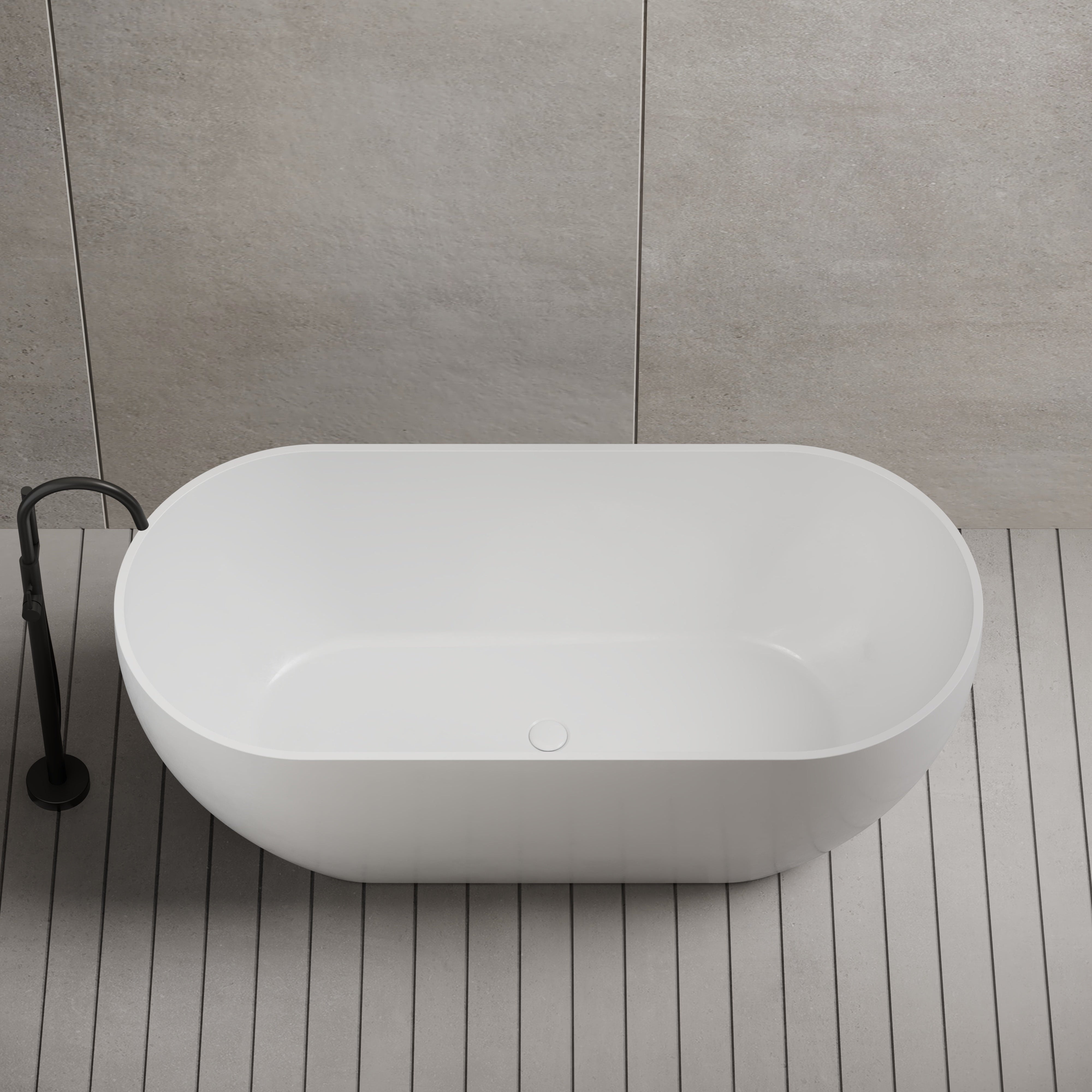 68 Inch MonBlari Acrylic Freestanding BathtubTW7506GW-Front Top View