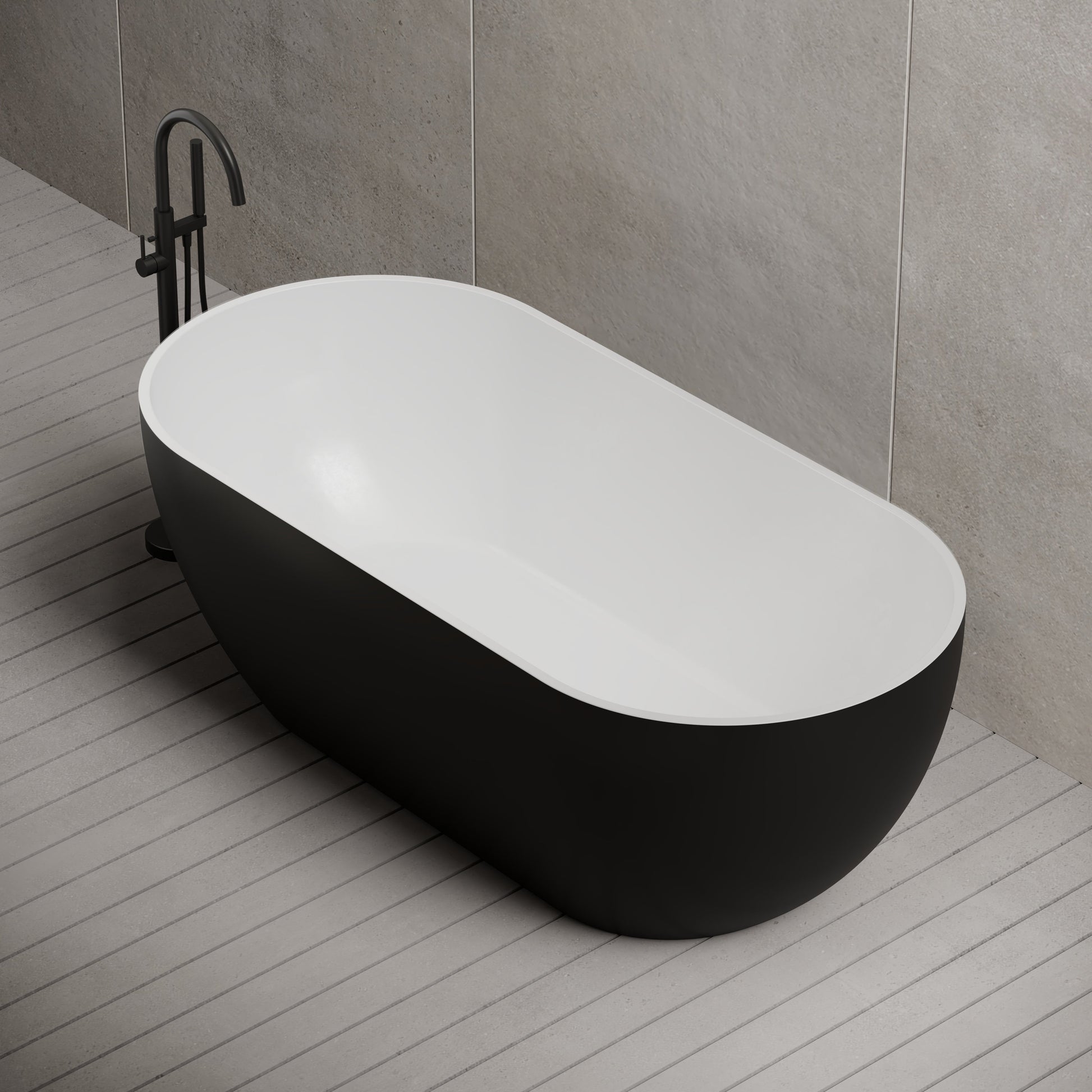 68 Inch MonBlari Acrylic Freestanding BathtubTW7506GW-Right Top View