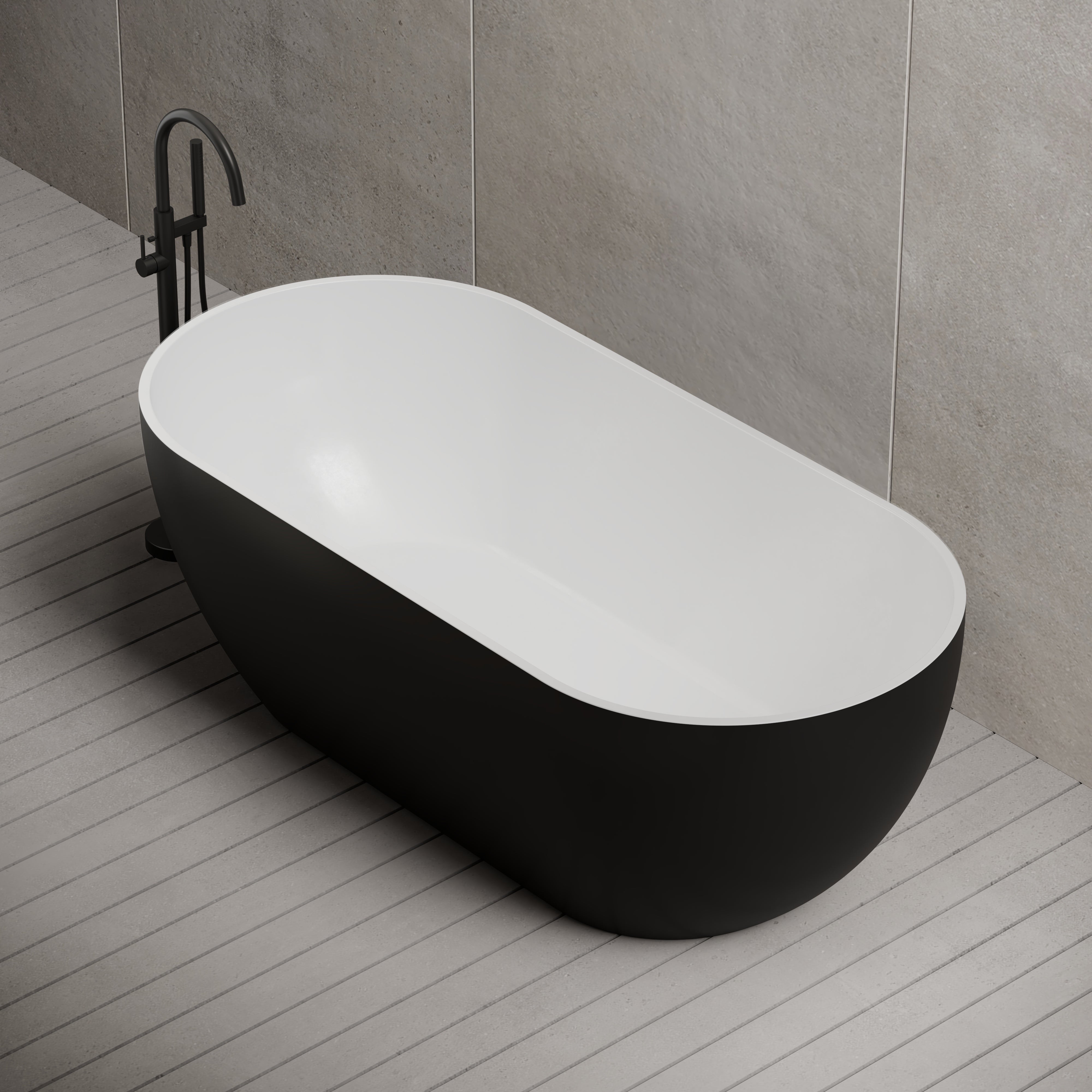 68 Inch MonBlari Acrylic Freestanding BathtubTW7506GW-Right Top View