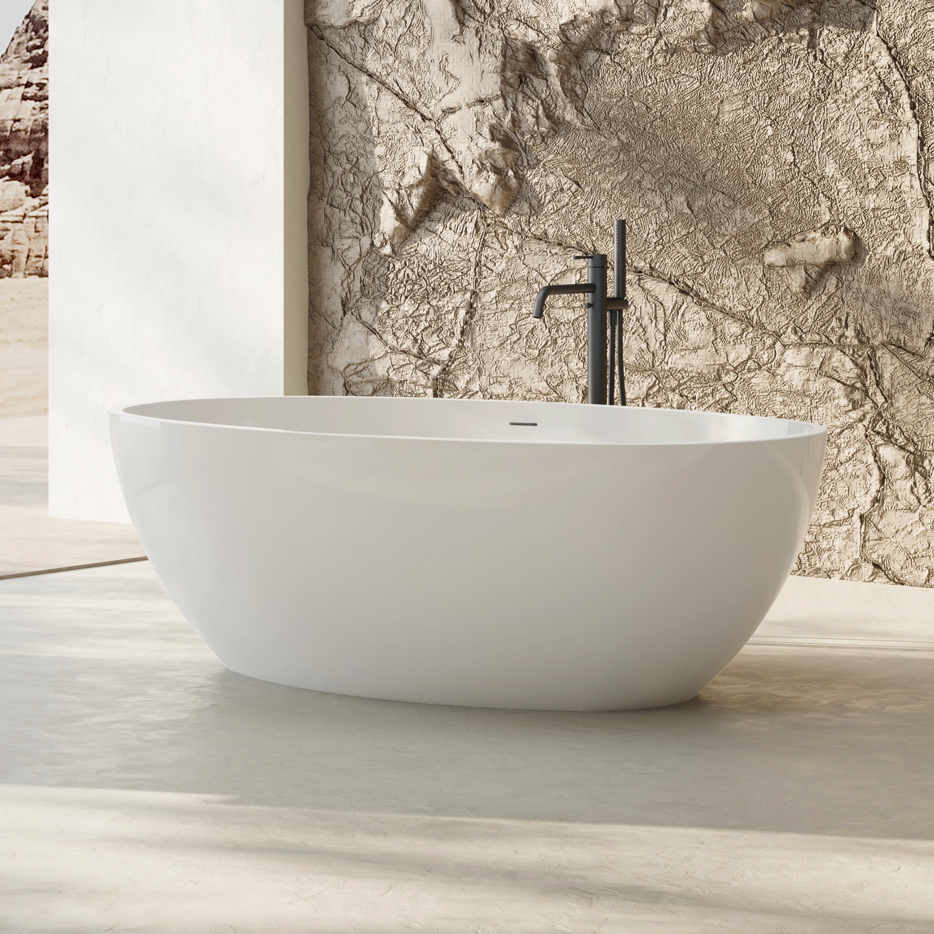 MonBlari Acrylic Freestanding Bathtub TW-7507-GW-SideView