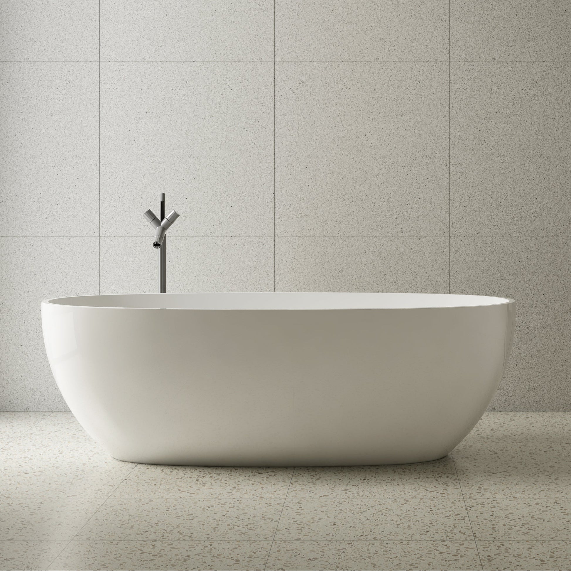 67 Inch MonBlari Acrylic Freestanding BathtubTW7507GW-Front View