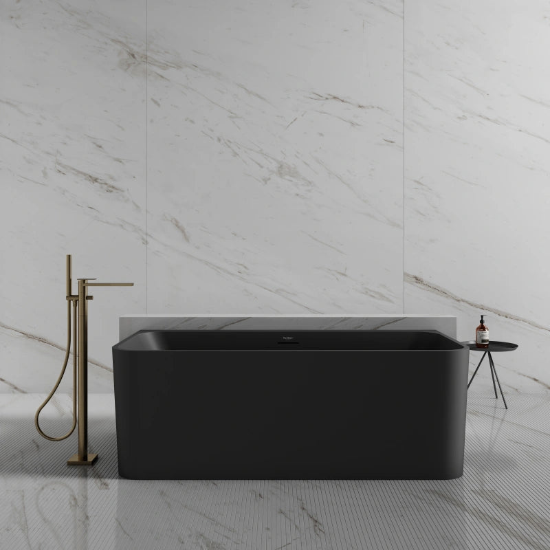 59-67 Inch MonBlari Acrylic Back to Wall Bathtub