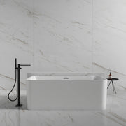 59-67 Inch MonBlari Acrylic Back to Wall Bathtub