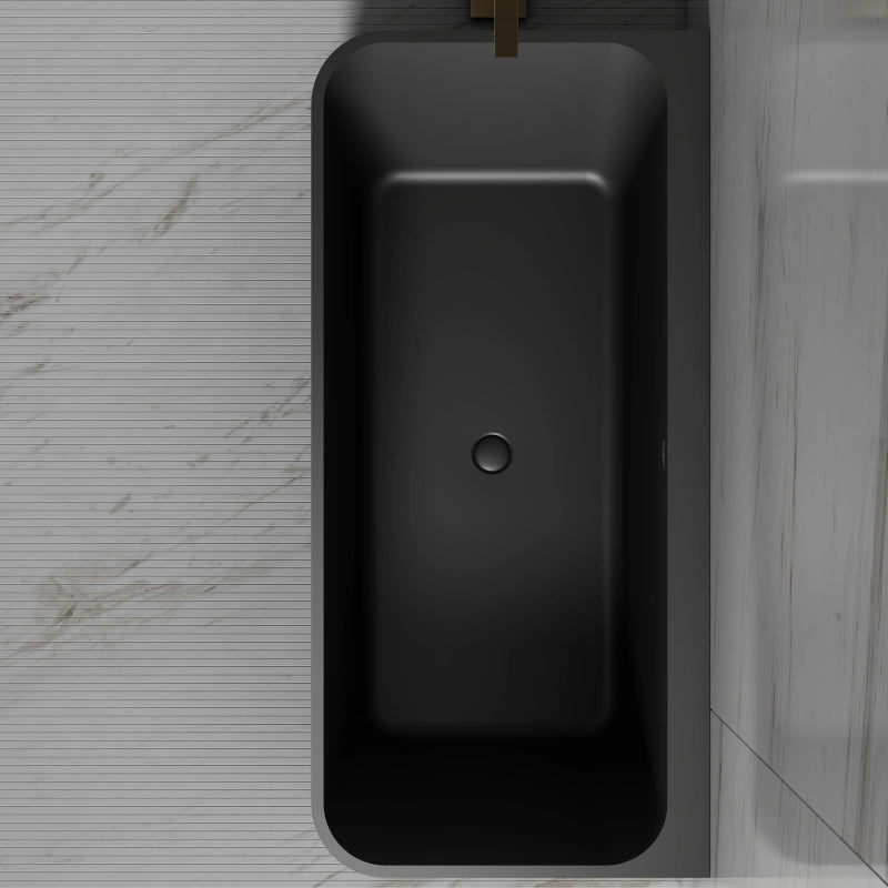59-67 Inch MonBlari Acrylic Back to Wall Bathtub