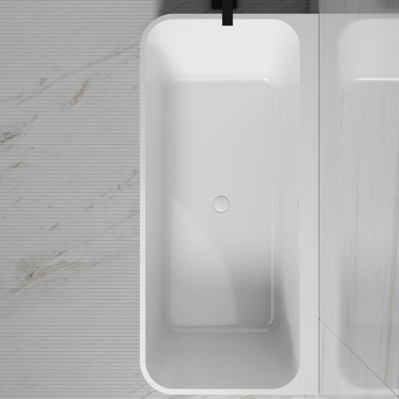 59-67 Inch MonBlari Acrylic Back to Wall Bathtub