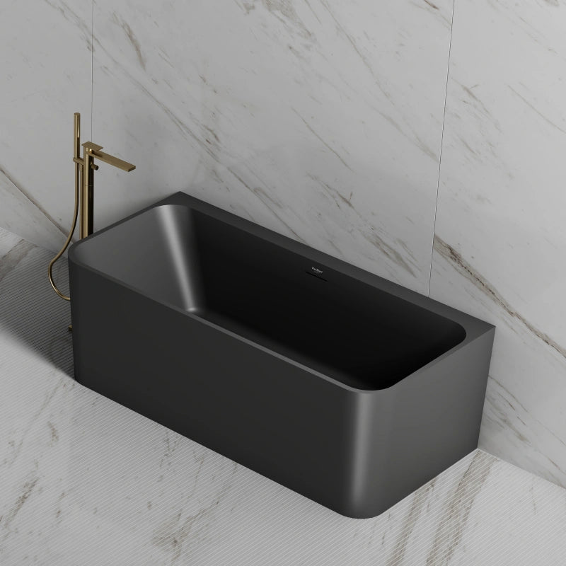 59-67 Inch MonBlari Acrylic Back to Wall Bathtub