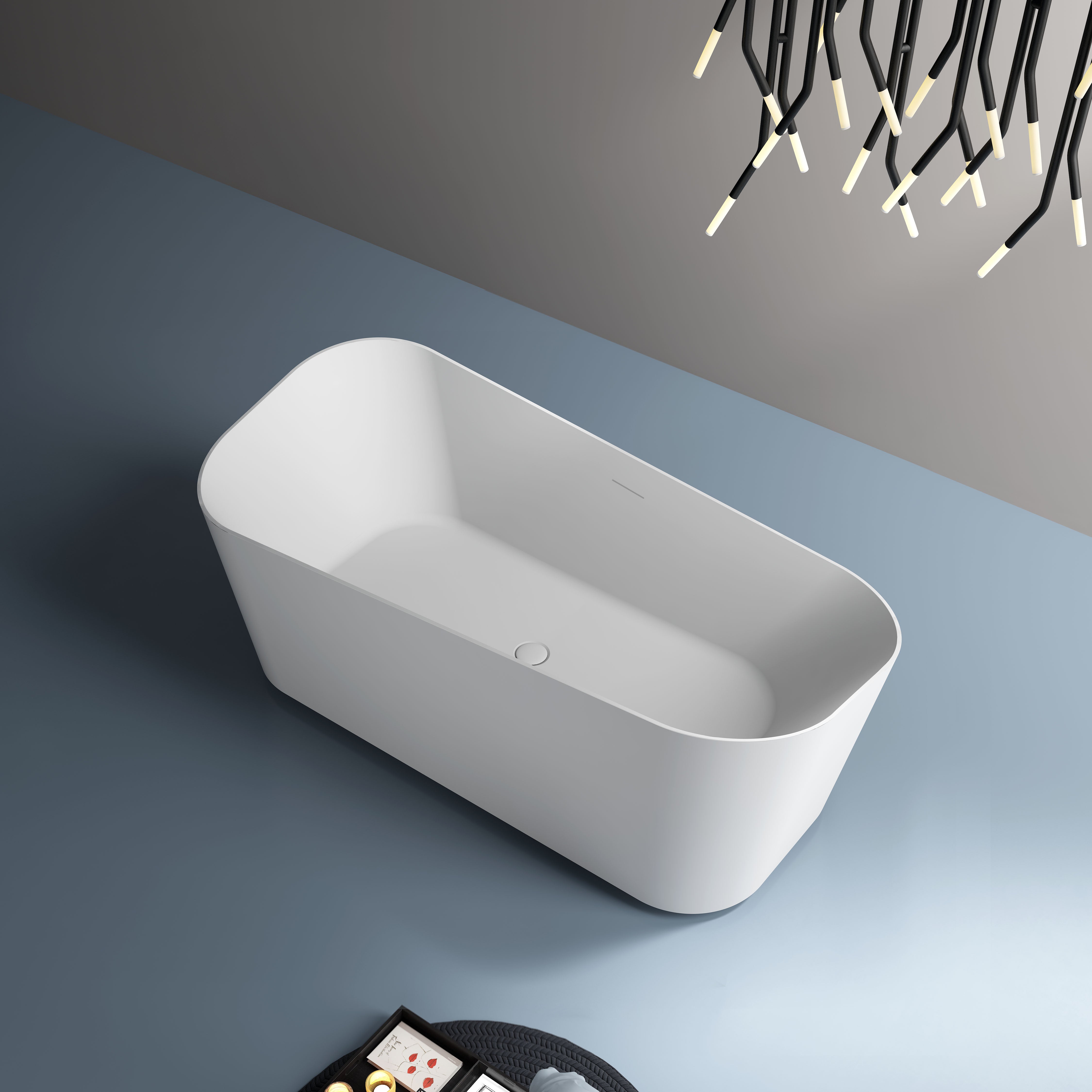 MonBlari Acrylic Freestanding Bathtub TW-7615-GW-SideTop