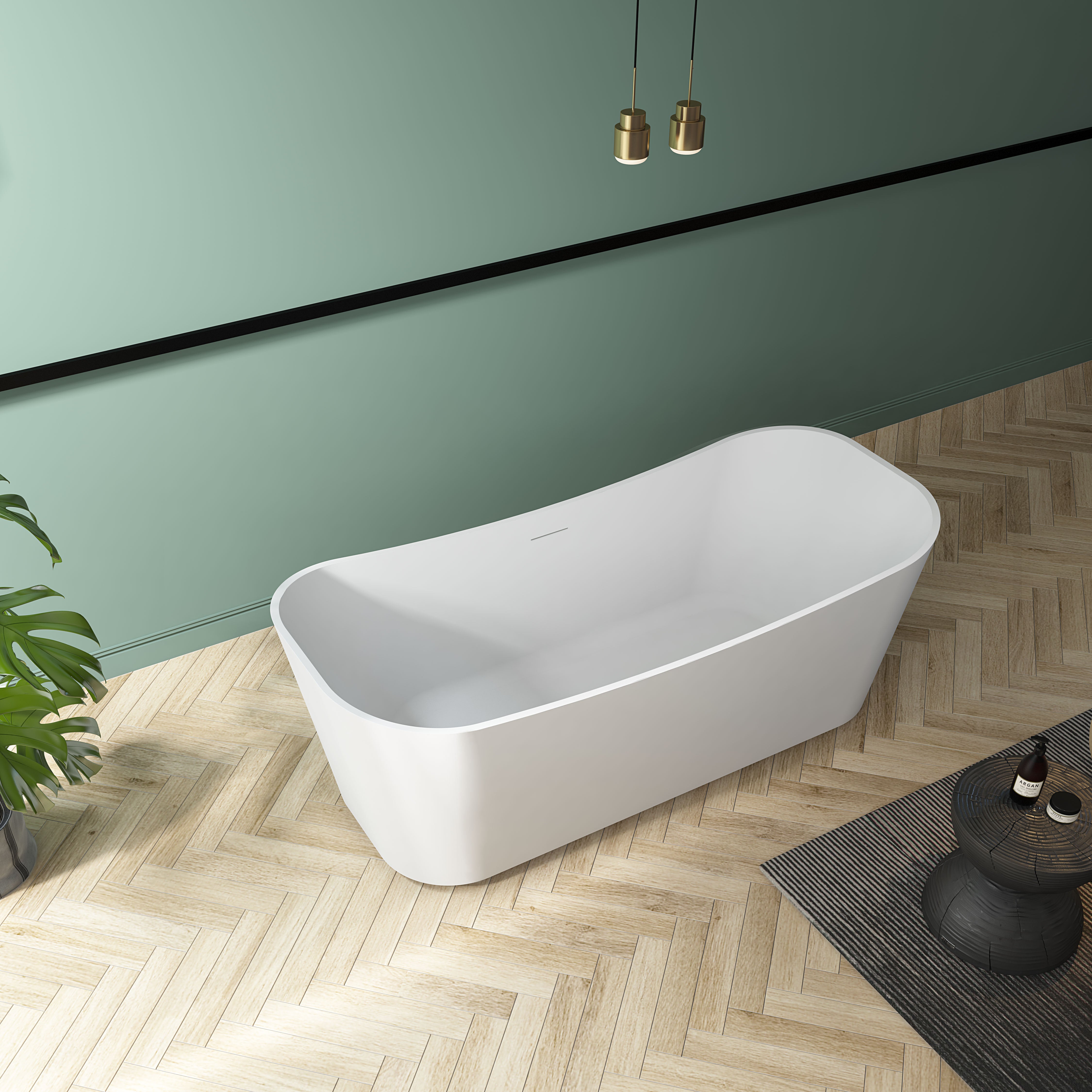 MonBlari Acrylic Freestanding Bathtub TW-7617-GW-SideTop