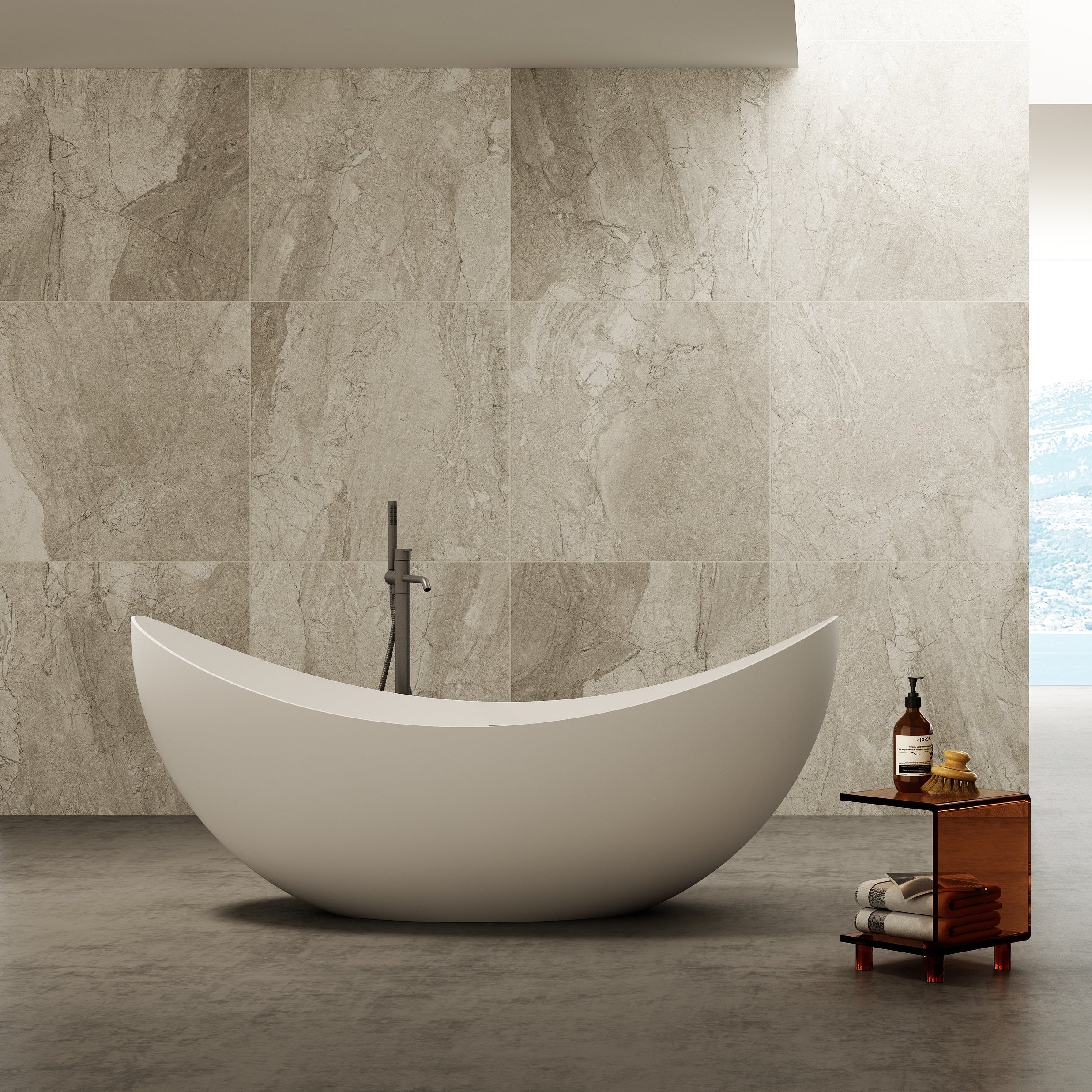 MonBlari Acrylic Freestanding Bathtub TW-7618-GW-FrontView