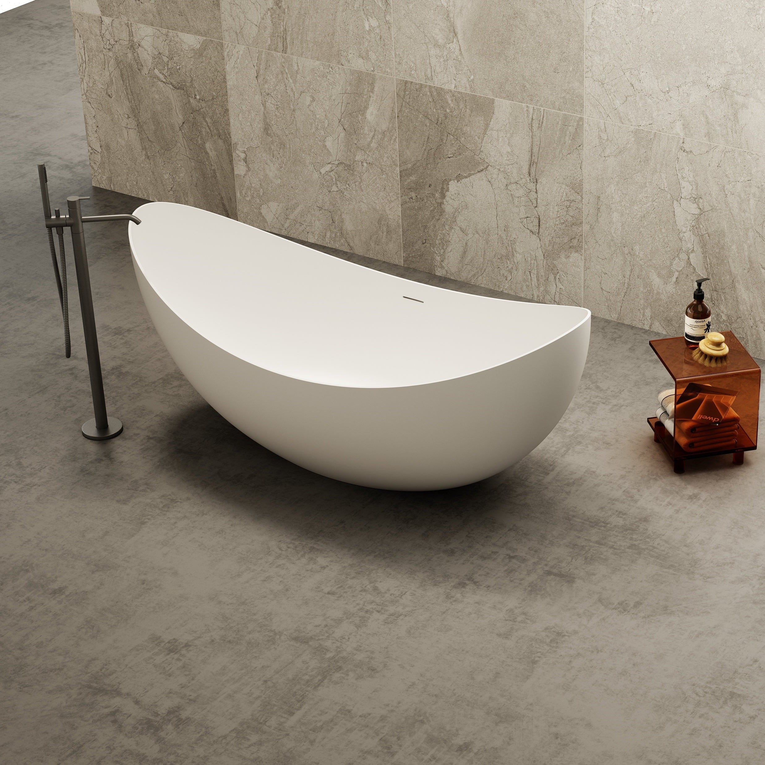 71 inch MonBlari Arcrylic Freestanding Bathtub TW7618MW-RightTop 