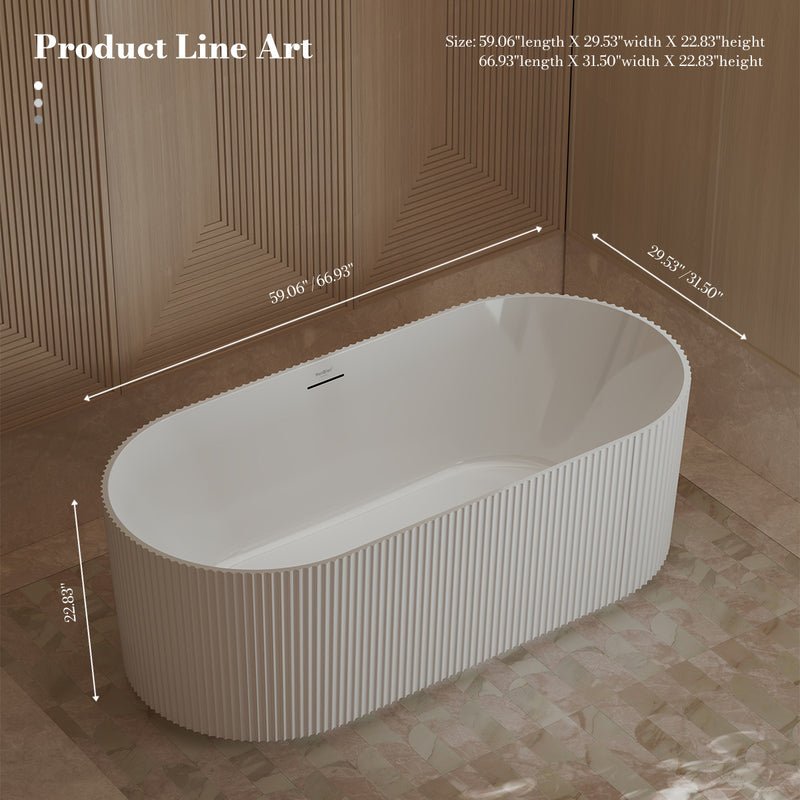 55-71 Inch MonBlari Acrylic Freestanding Bathtub