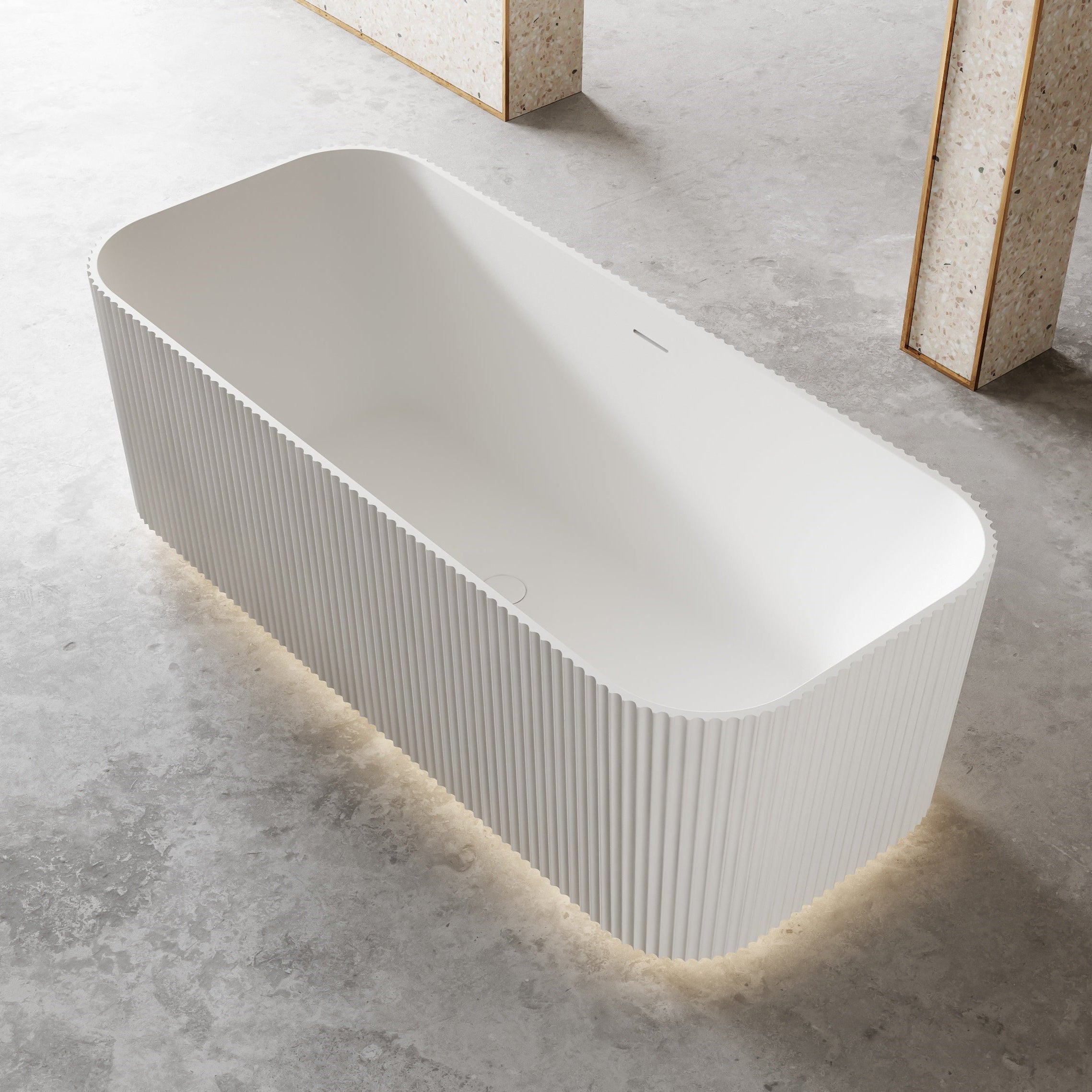 59-67 Inch MonBlari Acrylic Freestanding Bathtub-SideView