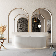 55-67 Inch MonBlari Acrylic Back to Wall Bathtub-FrontView