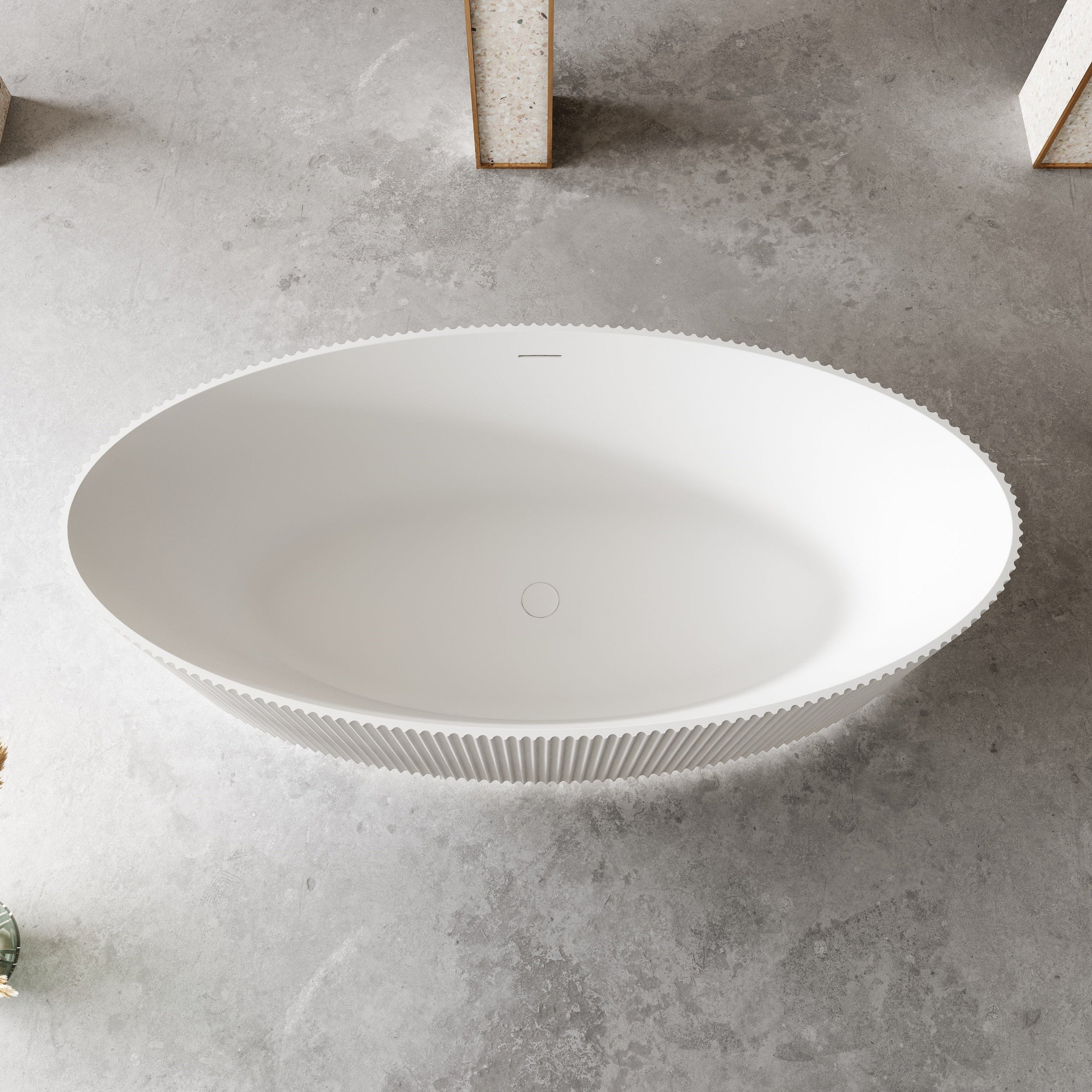 59-71 Inch MonBlari Acrylic Freestanding Bathtub-TopView