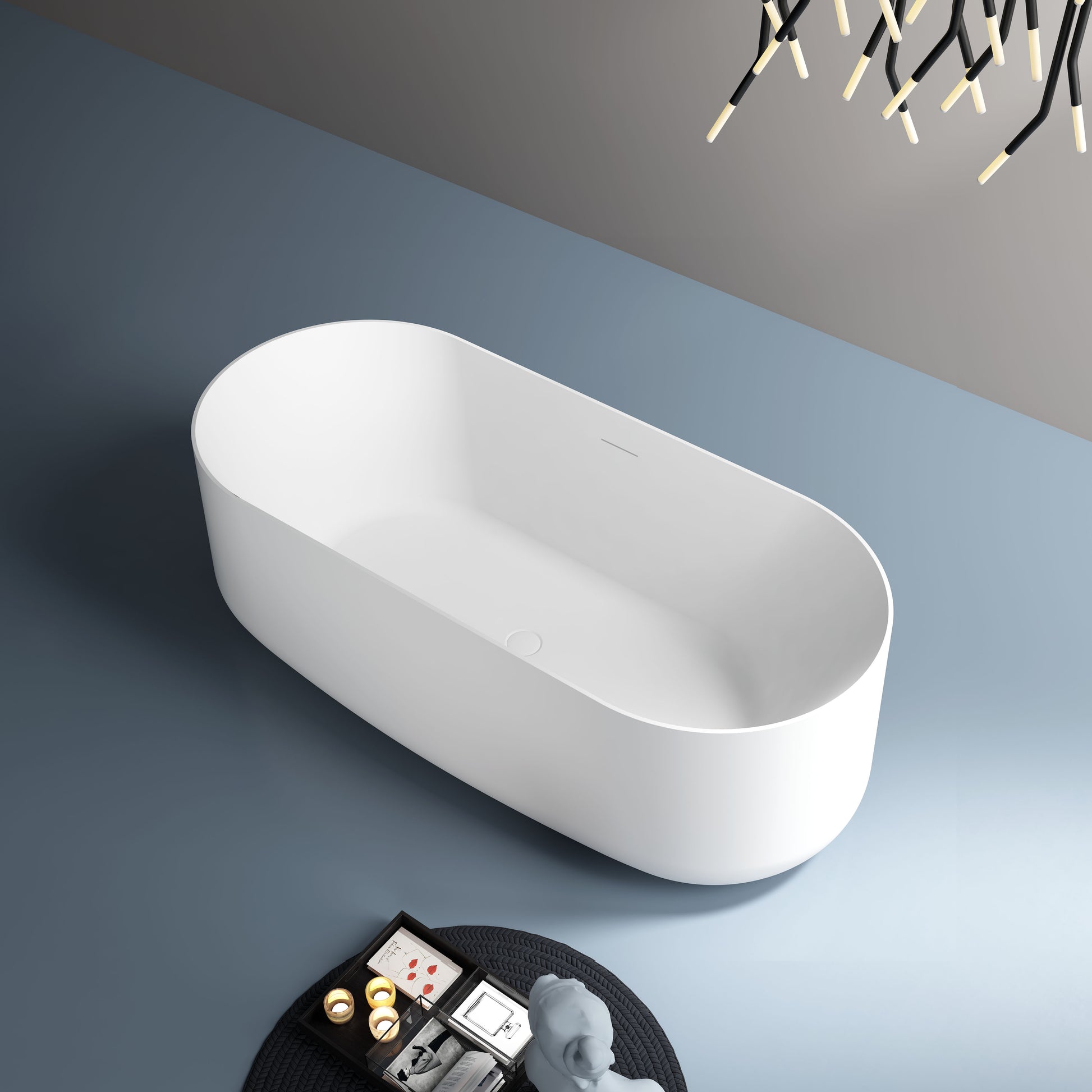 MonBlari Acrylic Freestanding Bathtub TW-7691-GW-SideTop