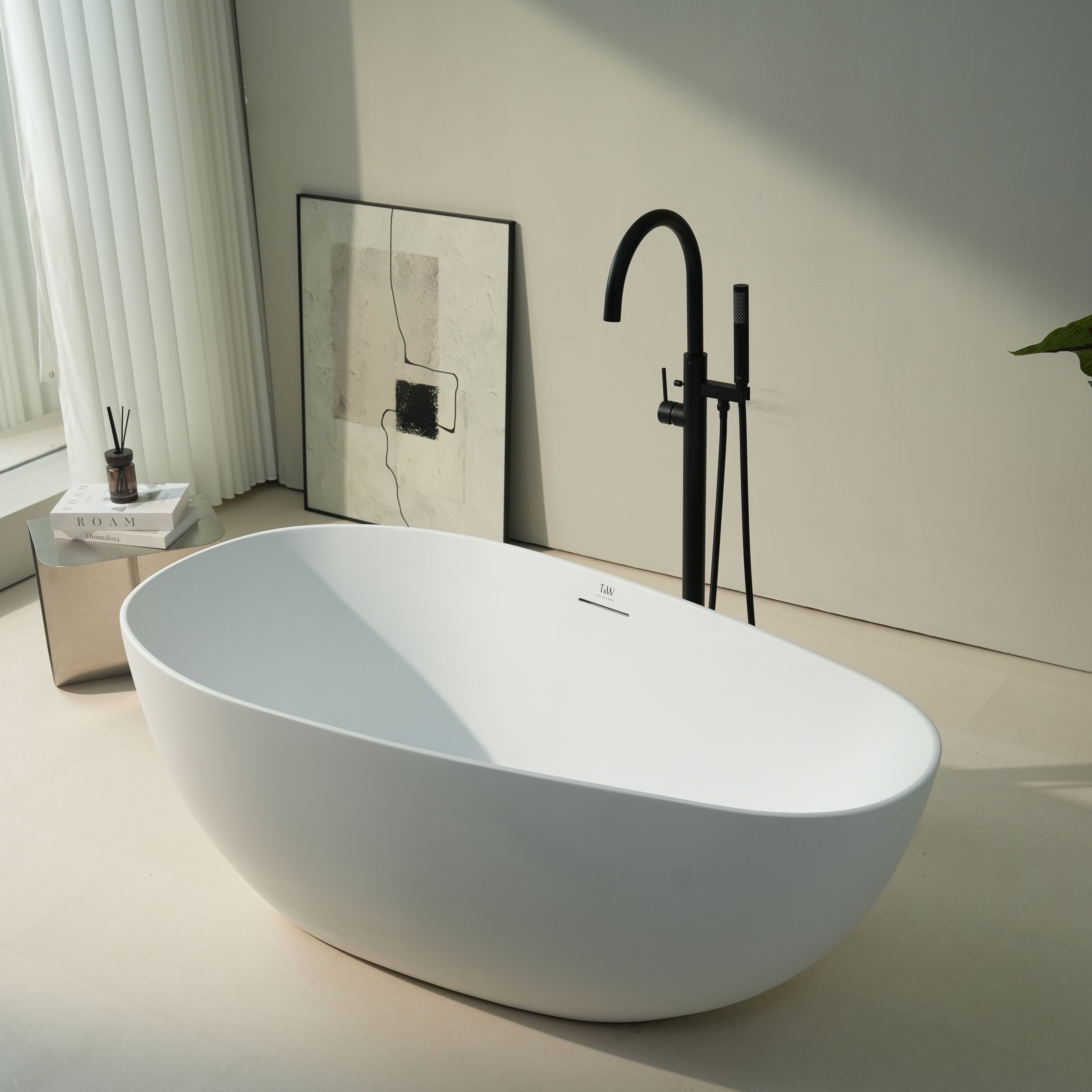 MonBlari Acrylic Freestanding Bathtub TW-7758-GW-SideView