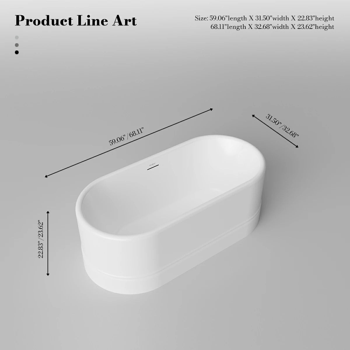 Monblari Summary Acrylic Bathtub White Bathtub