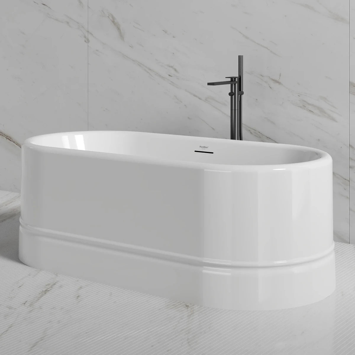 Monblari Summary Acrylic Bathtub White Bathtub