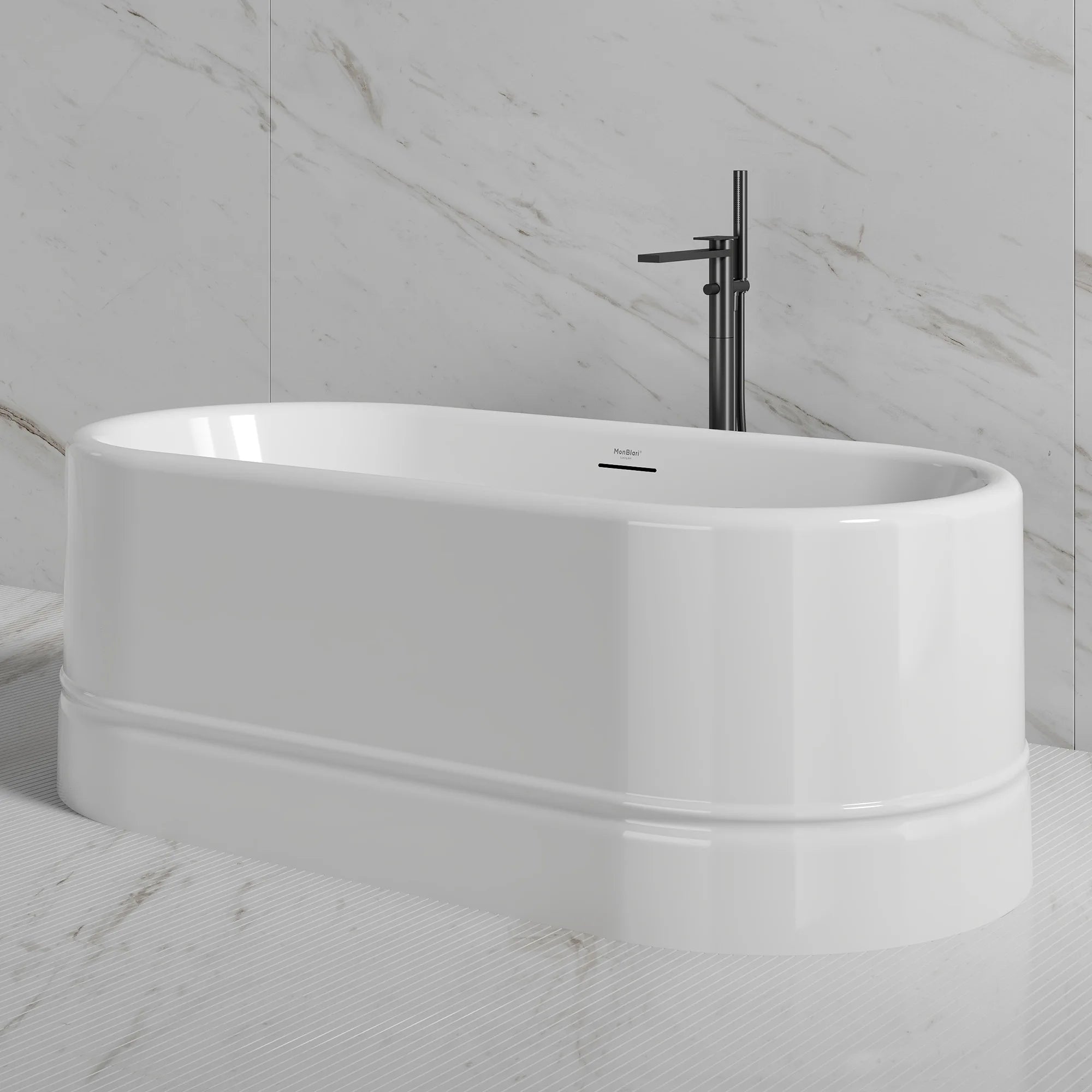 Monblari Summary Acrylic Bathtub White Bathtub