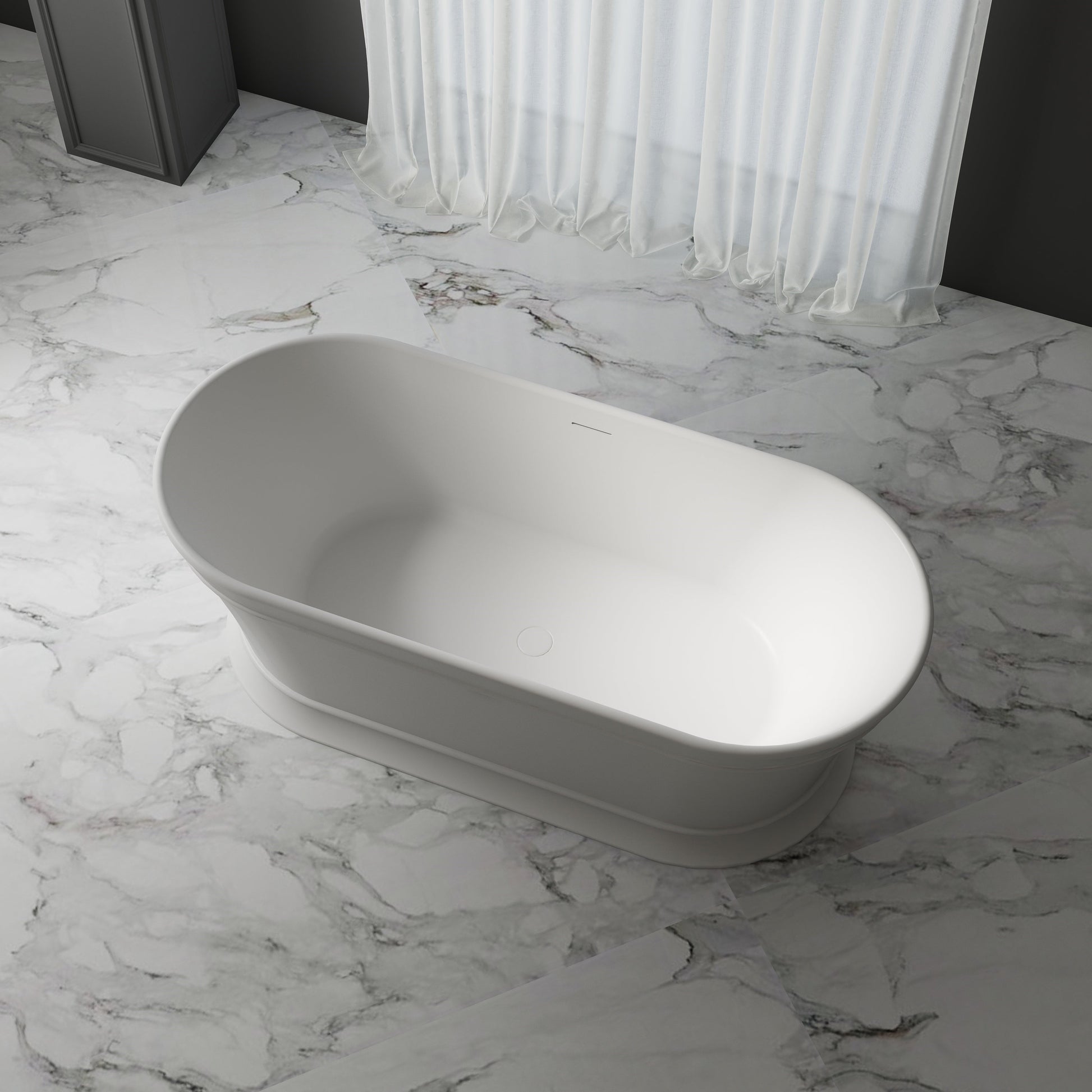 67 Inch MonBlari Acrylic Freestanding Bathtub-SideTop