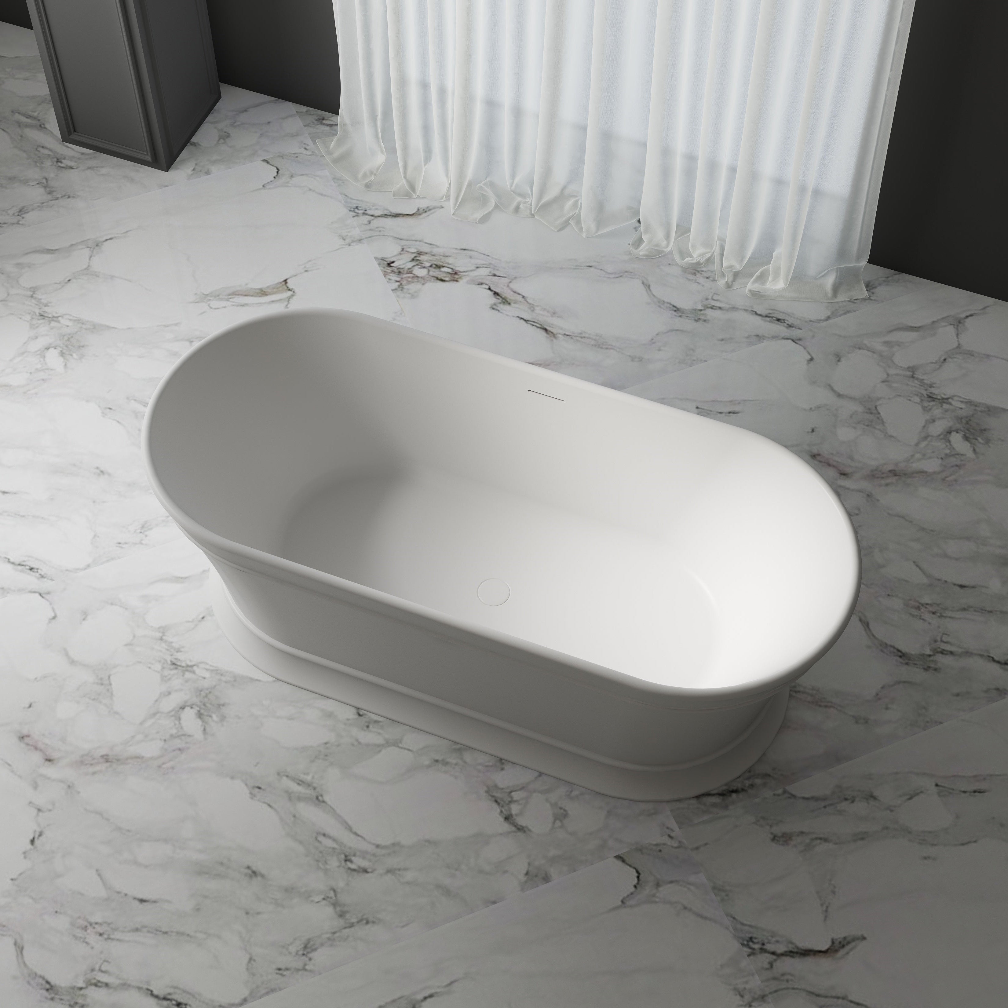 67 Inch MonBlari Acrylic Freestanding Bathtub-SideTop