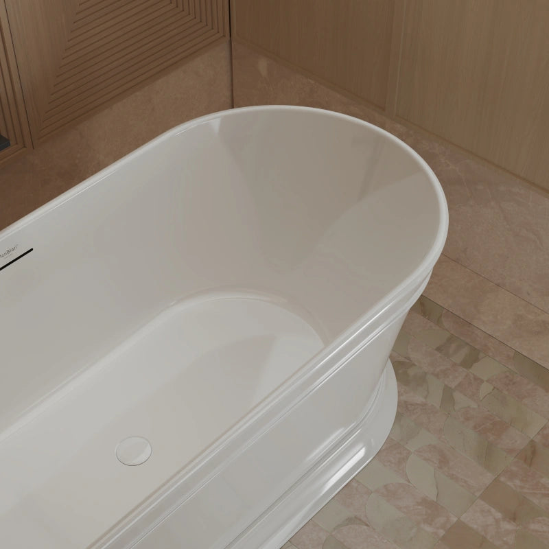 67 Inch MonBlari Modern Acrylic Freestanding Soaking Tub