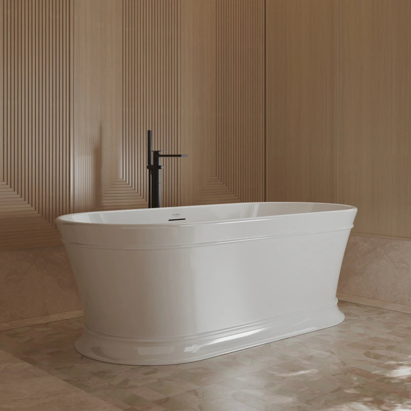 67 Inch MonBlari Modern Acrylic Freestanding Soaking Tub