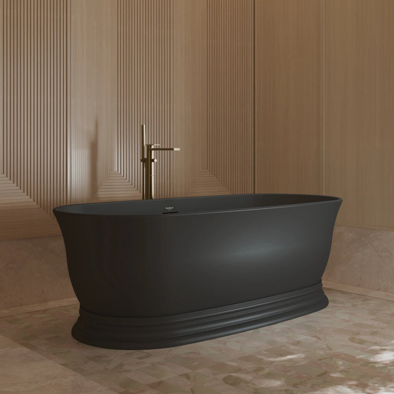 67" Standing Acrylic Soaking Tub with Center Drain