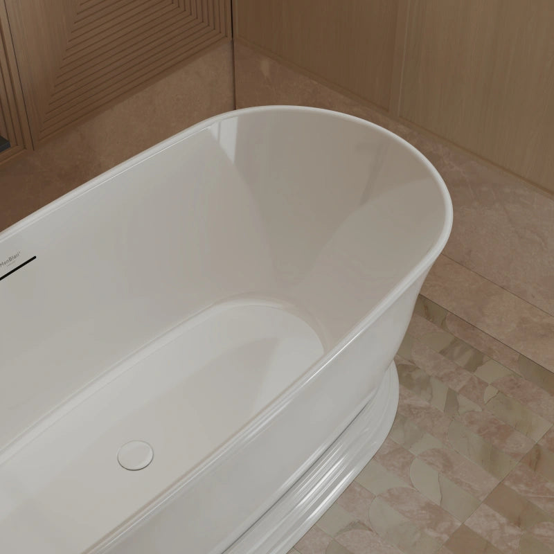 67" Standing Acrylic Soaking Tub with Center Drain